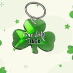 Personalized One Lucky St Patrick's Day keychain, Custom Name Acrylic Flat Keychain for Patricks Day