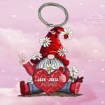 Personalized Gnome Couple Keychain, Flat Acrylic Valentine Keychain for him