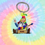 Personalized Hippie Keychain, Custom Name Flat Acrylic Keychain for Hippie Lovers