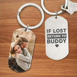 Personalized Boyfriend Keychain, If Lost Return To Me Custom Photo Stainless Steel Keychain
