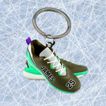 Personalized Hockey Shoes Keychain, Custom Name Flat Acrylic Keychain for Hockey Lovers