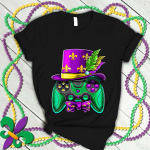 Mardi Gras Video Game Controller Jester Hat Costume Kids T Shirt