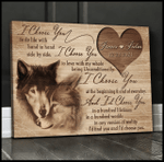 Personalized Wolf Couple Wall Art, I choose you to do life Canvas Wall Art for Husband, Boyfriend