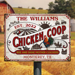 Personalized Chicken Coop Sign of Rooster Chicken Vintage Metal Signs, Rise and Shine, Mother Cluckers