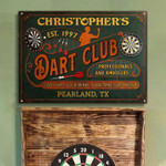Personalized Darts Club Vintage Metal Signs, Professionals & Amateur Darts Signs