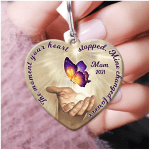 Personalized Butterfly Memorial Keychain for Mom, Grandma , Dad, Papa Mother's Day Keychain