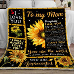 Sunflower To my Mom Blanket, You're my Sunshine Throw Blanket from Daughter Sherpa Blanket