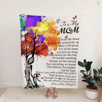 Customized to my Mom Colorful Tree Art Blanket from Daughter to Mother Sherpa Blanket