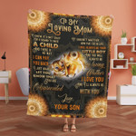 Customized To My Mom Lion Blanket from Son, It's not Easy Sherpa Blanket, Fleece Blanket for Mother