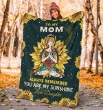 Personalized Sunflower Mom Yoga Blanket from Daughter, You're my Sunshine Yoga Blanket