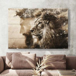 Jesus Profile, Lion of Judah, Jesus Painting, Jesus Landscape Canvas Prints, Living Room Wall Art
