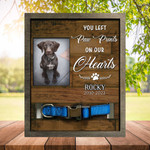 Pawprints Memorial Pet Tag Frame, Pawprints Left By You, Dog Memorial Gifts