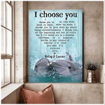 Dolphin Swimming Couple Wall Art, Dolphin I choose you Canvas, Together We Built A Life We Love Dolphin Canvas for Husband and Wife