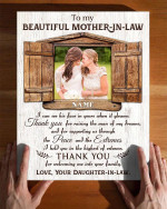 Mother in Law Gifts, Custom Photo Mother in law and Daughter in Law, Son in Law Wall Art Canvas