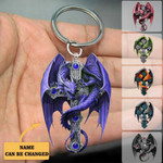 Personalized Dragon Keychain for Dragon Lovers with Cross Acrylic Flat keychain