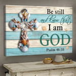 Seashell Painting, Beach Canvas, Seashell Cross - Jesus Painting Be still and know that I'm God Living Room Wall Art