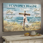 Turtle Beach and Cross, I Can Only Imagine Canvas - Jesus Canvas Prints for Living Room Wall Art