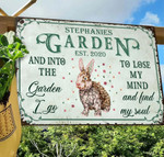 Customized Rabbit Garden, Garden Floral Art, Find My Soul Custom Vintage Metal Signs for Rabbit Lovers