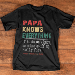 Personalized Papa Knows Everything T Shirt, Grandpa Shirt With Grandkids
