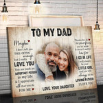 Custom Photo Dad and Daughter, Gift from Daughter, Father's Day Canvas for Him