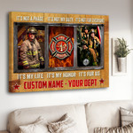 Firefighter Painting for Dad, Firefighter Father's day Canvas, Proud of Him Wall Art for Living Room