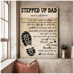 Personalized Gift for Stepped Up Dad, Stepdad Canvas, Stepdad Definition Canvas for Fathers Day
