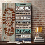 To my Bonus Dad Canvas, Gift from Daughter and Son , Thank You For Stepping In And Become The Dad Canvas