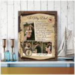 Gift for Dad from Daughter, Custom Photo Family Collage Father Canvas for Dad