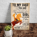 Customized Horse Canvas for Father's Day, Gift from Daughter, to my Dad Horse Wall Art