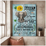 Customized Elephant Wall Art for Dad, Father and Daughter Canvas