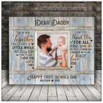 New Dad Gift, First Father's Day Gift, Fathers Day Canvas for Daddy, Custom Dad and Baby Name