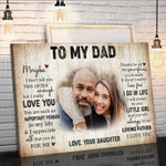 Personalized To My Dad Canvas Wall Art, Custom Photo Father Daughter Gifts, Fathers Day Canvas