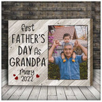 New Grandpa Gift, First Fathers Day Canvas for Grandpa , Papa, 1st Fathers Day Gift Frame Wall Art