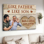 Like Father Like Son, Fathers Day Canvas, Gift from Son Wall Art for Living Room