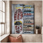 Truck Driver Bonus Dad Father's Day Canvas, Thanks For Stepping In And Becoming The Dad Wall Art