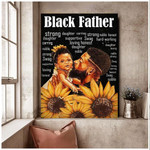 African American Black Father Canvas Sunflower Wall Art for Black Man