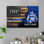 Customized Police Officer Suit Thin Blue Canvas Prints, Fathers Day Canvas for Dad