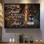 Lion Painting, Let your faith be bigger than you fear, Jesus Canvas, Lion Jesus Wall Art