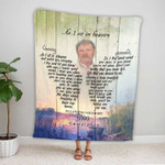 Personalized Memorial Blanket with Picture for Father, As I sit in Heaven Throw Blanket for loss Dad