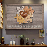 Personalized Hearts Mom Puzzle Canvas, Mothers Day Gift from Son, Best gift for Mothers Day