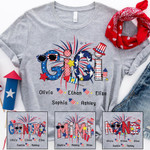 Patriotic Doodle 4th Of July Gigi And Grandkid CTH01 T-Shirt
