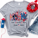 Patriotic Doodle 4th Of July Mommy And Grandkid CTH01 T-Shirt