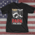 Customized They Call Me Grandpa T Shirt, Grandpa Hands Down With Grandkids, American Flag Papa Shirt