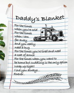 Trucker Father Blanket, Trucker Daddy's Blanket for Trucker, Gift from Son Throw Blanket