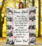 Tractor Farmer Daddy Blanket, Personalized Farmer throw Blanket for Father