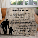 Customized Bonus Dad Blanket, Gift from Daughter Bonus Dad Throw Blanket