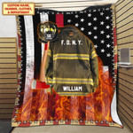 Personalized Firefighter Blanket, Father's Day Firefighter Blanket for Dad, Gift for Firefighter's Day