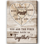 Puzzle Daddy Wall Art, You Are The Piece That Holds Us Together Canvas for Father