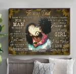 African American Black Dad and Daughter Canvas for Father Bedroom Wall Art from Daughter