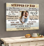 Customized Picture Stepped up Dad Canvas for Father's Day, Gift from Stepdaughter, Gift of life Gift of you Canvas